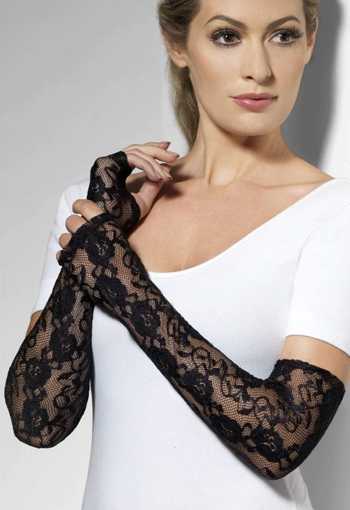 fingerlose lange handschuhe Lange fingerlose Spitzen-Handschuhe